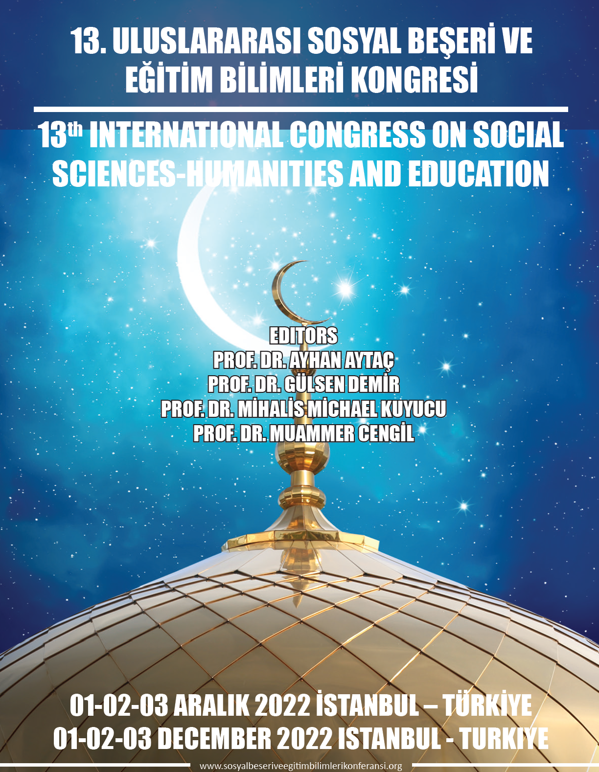 13. Uluslararası Sosyal Beşeri ve Eğitim Bilimleri Kongresi Bildiri Kitap Editörlüğü (2022)